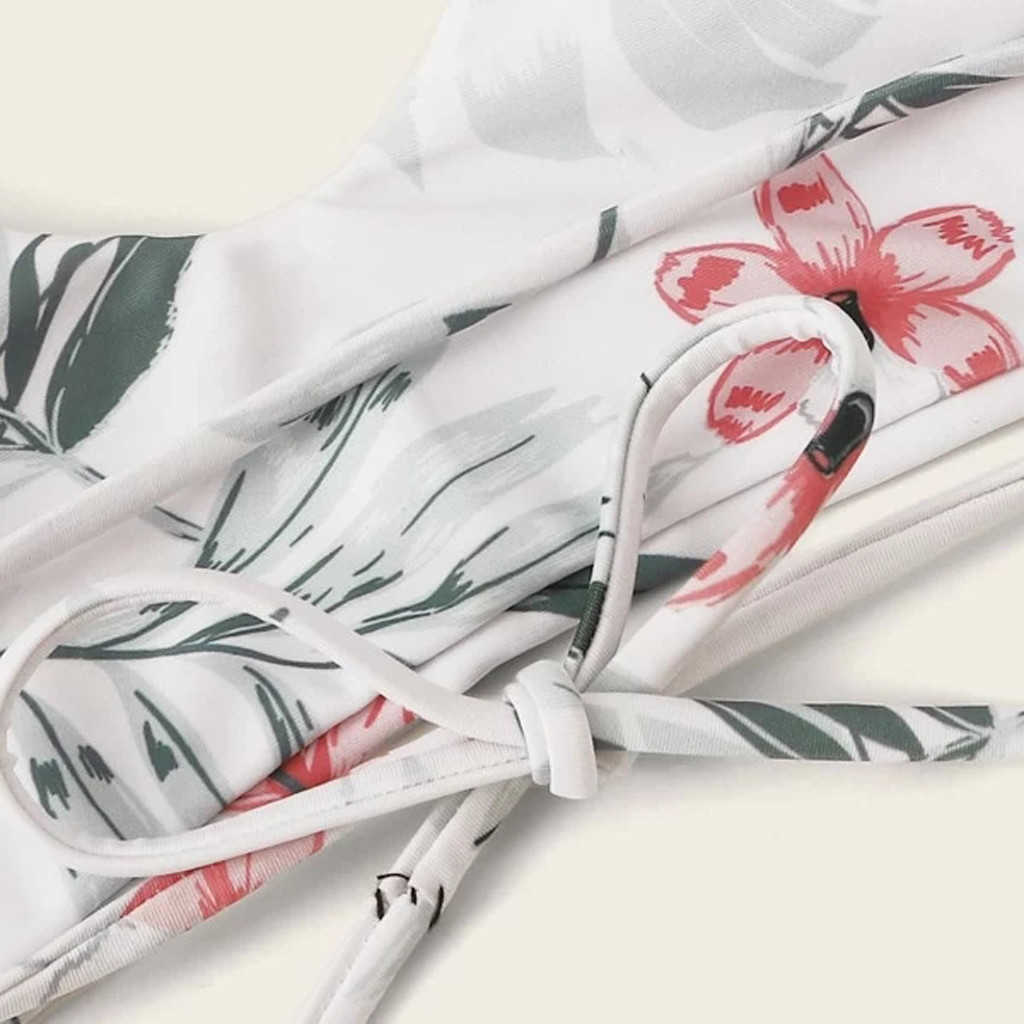 Floral Random Print Swimwear Swimsuit Women's Swimming Suit Bikini Cut Flower Two Piece Beachwear 210625