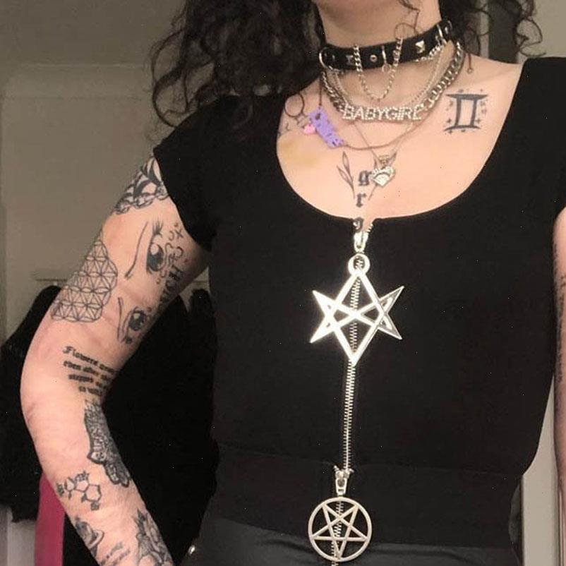 summer womens t shirt tees women punk gothic pentagram zipper design goth clothes black fashion short shirts, White
summer womens t shirt tees women punk gothic pentagram zipper design goth clothes black fashion short shirts, White