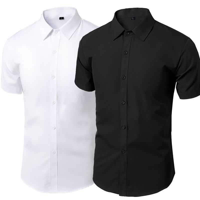 Summer Shirts for Men Daily Casual White Shirt Short Sleeve Button Down Slim Fit Cotton Male Social 4XL 5XL 210721, Navy blue
Summer Shirts for Men Daily Casual White Shirt Short Sleeve Button Down Slim Fit Cotton Male Social 4XL 5XL 210721, Navy blue
