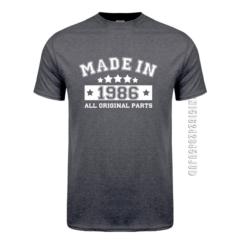Fashion Made In 1986 T Shirts Men Cotton Summer O Neck Birthday Gift Tshirt Tops Funny Man T-shirt 210707, Ash grey
Fashion Made In 1986 T Shirts Men Cotton Summer O Neck Birthday Gift Tshirt Tops Funny Man T-shirt 210707, Ash grey