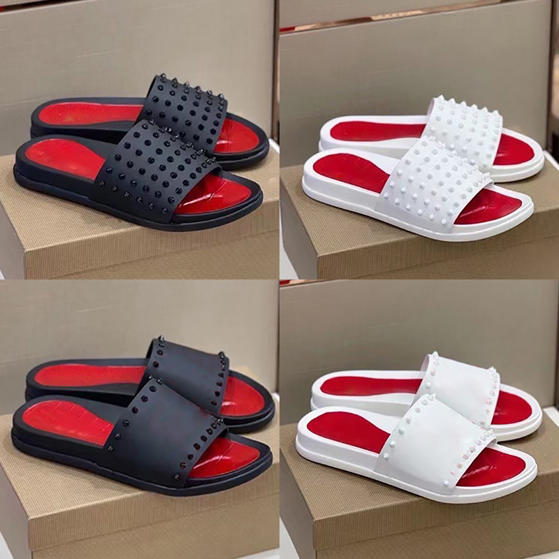 Men Slippers Red Bottoms spikes slide Beach Slipper Luxury designer sandals Tide Male Home Non-slip Leather Mens Casual Shoes Flat flip flops Large size NO300, Black
Men Slippers Red Bottoms spikes slide Beach Slipper Luxury designer sandals Tide Male Home Non-slip Leather Mens Casual Shoes Flat flip flops Large size NO300, Black