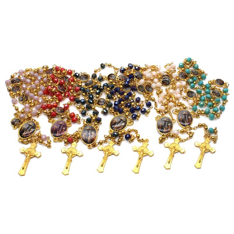 Christian Crucifixion Jesus Chain Russian Cross Prayer Hanger Crucifixion Cross Hanger Chain Jesus Glass Crystal Chain