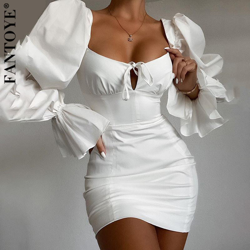 FANTOYE Sexy Flare Long Sleeve Square Collar Dress Women Summer Elegant Bandage Bodycon Mini Dresses Streetwear Slim Vestido New, As shown
FANTOYE Sexy Flare Long Sleeve Square Collar Dress Women Summer Elegant Bandage Bodycon Mini Dresses Streetwear Slim Vestido New, As shown