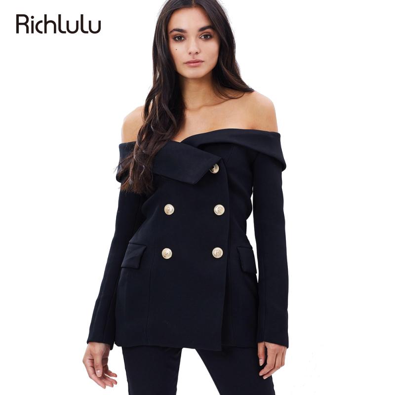 RichLuLu Black Sexy Off Shoulder Blazer Double Breasted Slash Neck Vintage Slim Coats Office Lady Casual Women Outwear Women's Suits & Blaze, White;black
RichLuLu Black Sexy Off Shoulder Blazer Double Breasted Slash Neck Vintage Slim Coats Office Lady Casual Women Outwear Women's Suits & Blaze, White;black