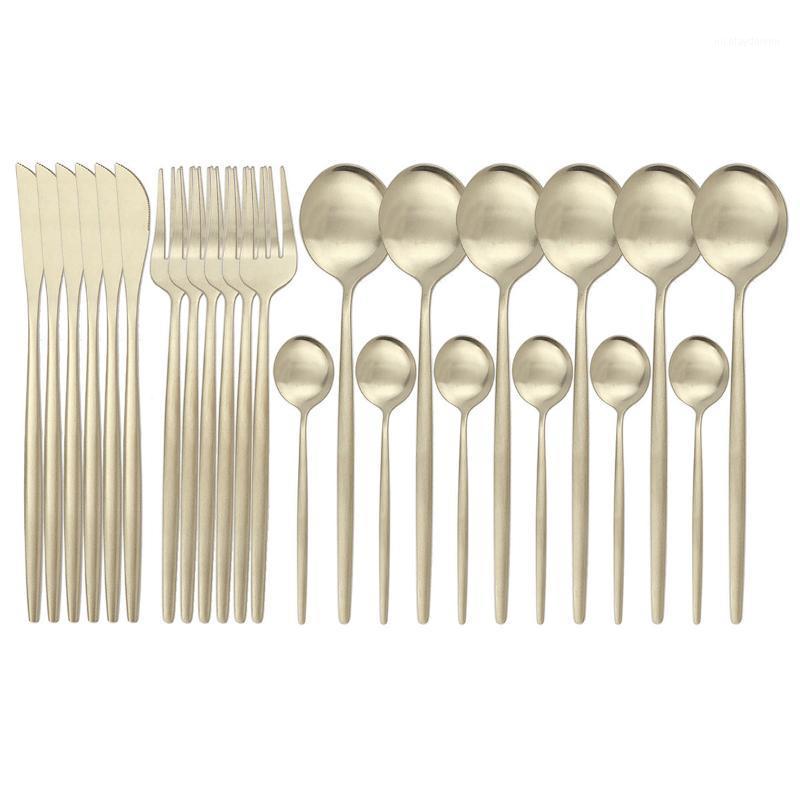 Dinnerware Sets 24Pcs Matte Champagne Cutlery Set 304 Stainless Steel Knife Fork Spoon Silverware Kitchen Flatware Tableware
Dinnerware Sets 24Pcs Matte Champagne Cutlery Set 304 Stainless Steel Knife Fork Spoon Silverware Kitchen Flatware Tableware