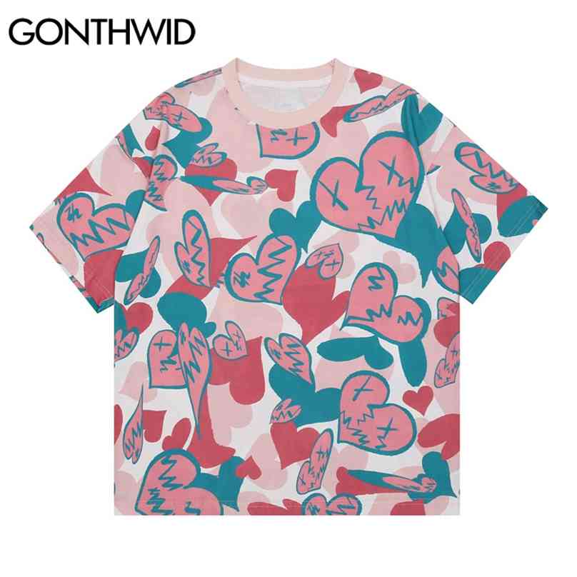 Tshirts Harajuku Heart Print Tees Shirts Hip Hop Streetwear Fashion Casual Cotton Loose Summer Mens T-Shirts Tops 210602, Black
Tshirts Harajuku Heart Print Tees Shirts Hip Hop Streetwear Fashion Casual Cotton Loose Summer Mens T-Shirts Tops 210602, Black