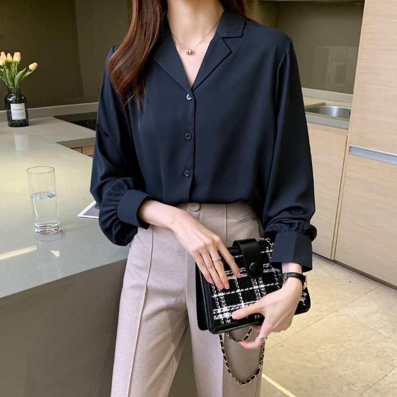 Autumn Chiffon White Blouse Women Long Sleeve Loose Shirts Blouses Office Lady Casual Tops Blusas 11970 210508