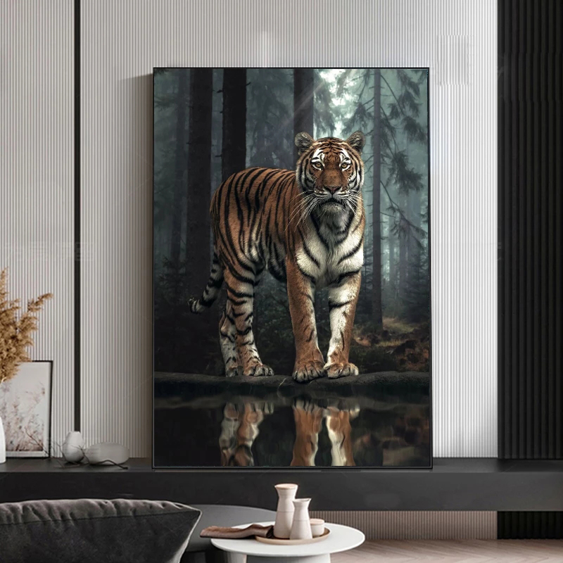 Modern Bos Poster Wild Dier Tijger Foto Canvas Schilderij Wall Art Prints Voor Woonkamer Interieur Woondecoratie Cuadros