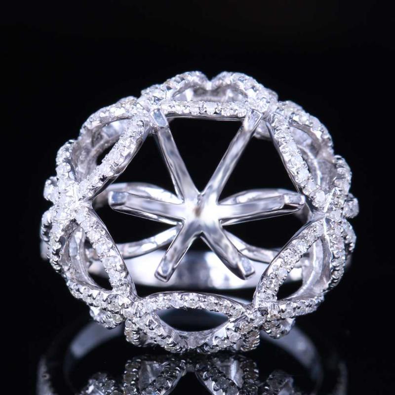 Cluster Rings HELON Round Cut 10mm Solid 14k White Gold Pave 0.7ct Genuine Natural Diamonds Fine Jewelry Semi Mount Engagement Wedding Ring
Cluster Rings HELON Round Cut 10mm Solid 14k White Gold Pave 0.7ct Genuine Natural Diamonds Fine Jewelry Semi Mount Engagement Wedding Ring