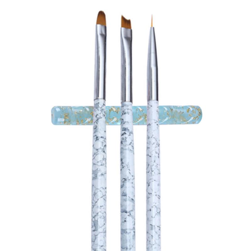 Nail Art Kits 5pcs Brushes Pen Holder Five Grid Acrylic Nails Salon Brush Rack Clear Stand Manicure Tools