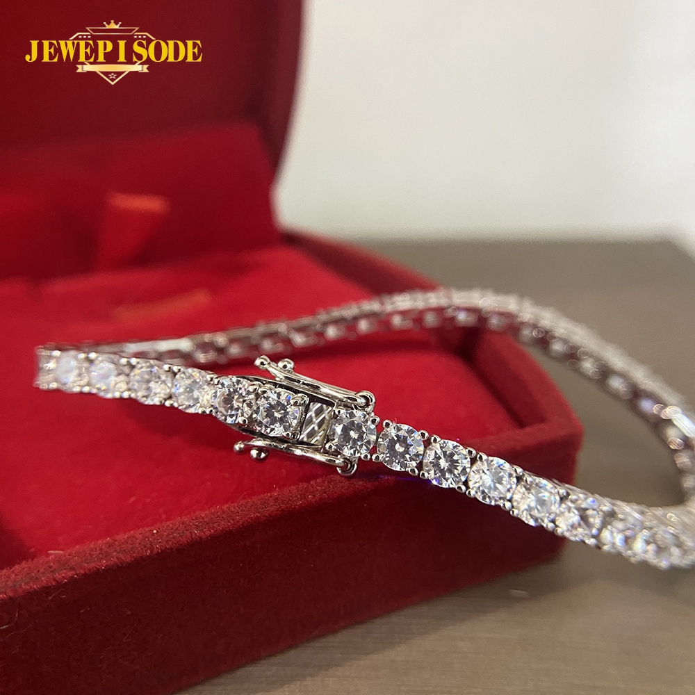 Jewepisode Charm Bracelets Women Solid Silver 925 Jewelry Round Created Moissanite Diamond Wedding Party Bracelet Drop Shipping
Jewepisode Charm Bracelets Women Solid Silver 925 Jewelry Round Created Moissanite Diamond Wedding Party Bracelet Drop Shipping