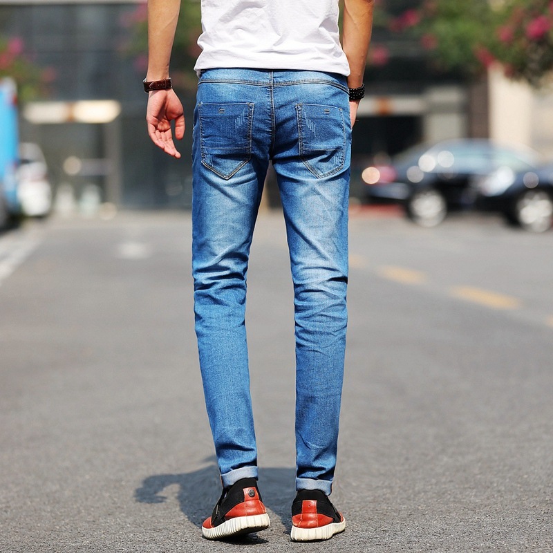 Skinny Jeans Men Fashion Stretch Casual Biker Green Denim Trousers Slim Fit Black Blue Cowboy Male Pants 210518