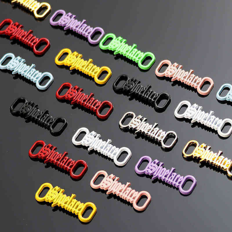 Shoes Accessories 1 Pair Diy Letter Shoelace Buckle Shoe Decorations Sneaker Kits Metal Shoelaces Stylish Sports Laces 220301
