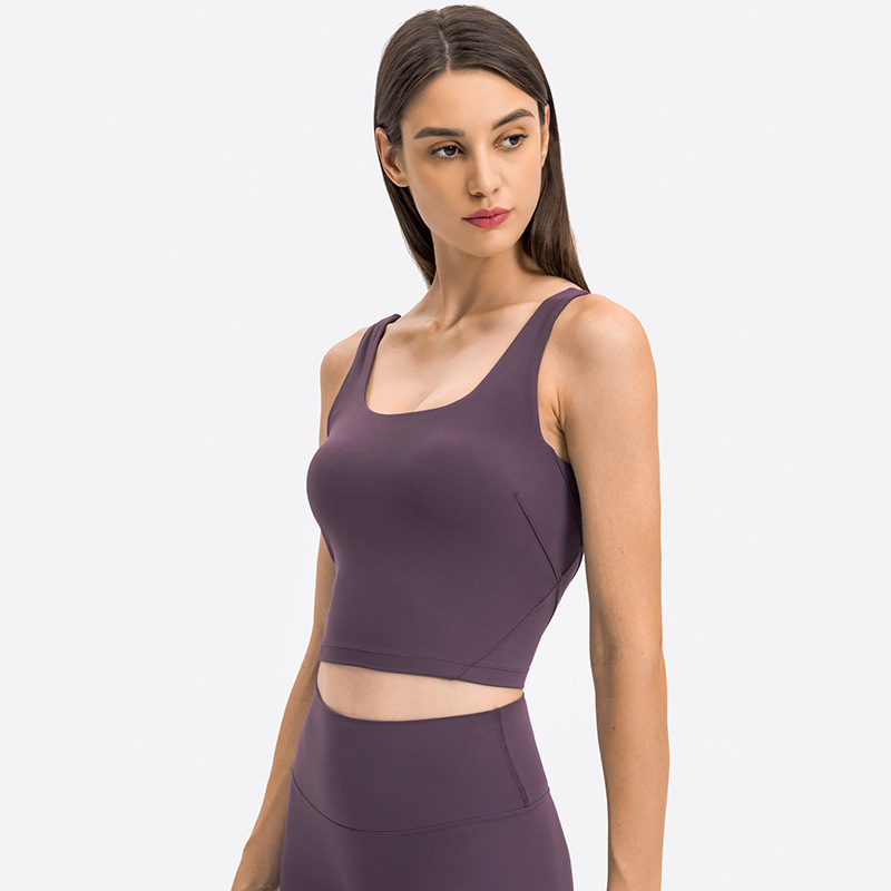 L120 U-Shaped Strap Yoga Vest With Chest Pad Fitness Outfit Feels Buttery-Soft Sports Bra Removable Cups Underwear Solid Color Female Tops Skin-Friendly Tank, Purple sand
L120 U-Shaped Strap Yoga Vest With Chest Pad Fitness Outfit Feels Buttery-Soft Sports Bra Removable Cups Underwear Solid Color Female Tops Skin-Friendly Tank, Purple sand
