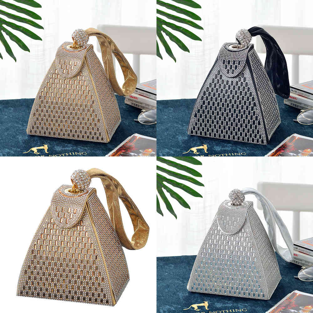 Gold Silver Evening Bags for Women Diamonds Fashion Triangle Mini Handbags Ladies Party Clutch Purse ZD1946, Black
Gold Silver Evening Bags for Women Diamonds Fashion Triangle Mini Handbags Ladies Party Clutch Purse ZD1946, Black