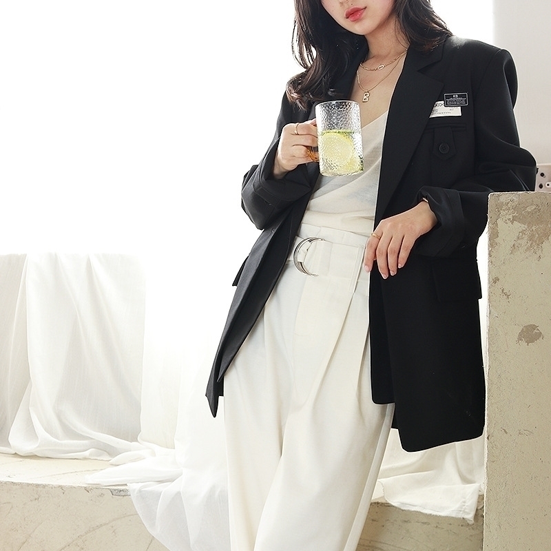 Small women' 2021 spring and Autumn New Korean long sleeve personalized thin coat casual ins fashion suit, Black
Small women' 2021 spring and Autumn New Korean long sleeve personalized thin coat casual ins fashion suit, Black