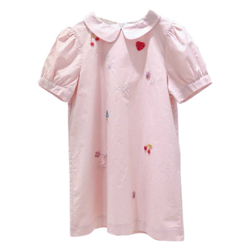 Luxury Girls Pink Embroidery Strawberry Dresses Children Boutique Clothing Teenagers Summer Cotton A Line Dress Teens Frock 210615
Luxury Girls Pink Embroidery Strawberry Dresses Children Boutique Clothing Teenagers Summer Cotton A Line Dress Teens Frock 210615