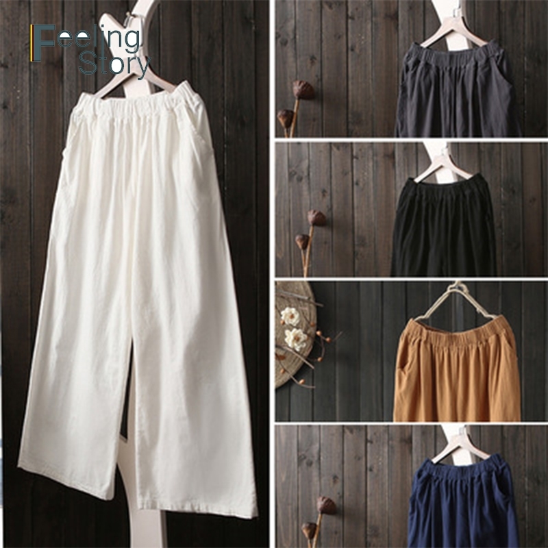 Vintage Loose Linen Cotton Casual Baggy Harem Pants Women Office Wide Leg Summer Elastic Waist Trousers Big Size 210603, Yellow
Vintage Loose Linen Cotton Casual Baggy Harem Pants Women Office Wide Leg Summer Elastic Waist Trousers Big Size 210603, Yellow
