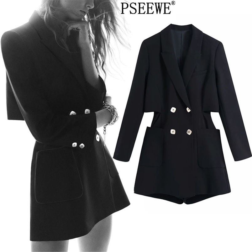 Black Short Blazer Jumpsuit Women Spring Fashion Long Sleeve Elegant Woman Jumpsuits Double Breasted Combishort 210519
Black Short Blazer Jumpsuit Women Spring Fashion Long Sleeve Elegant Woman Jumpsuits Double Breasted Combishort 210519