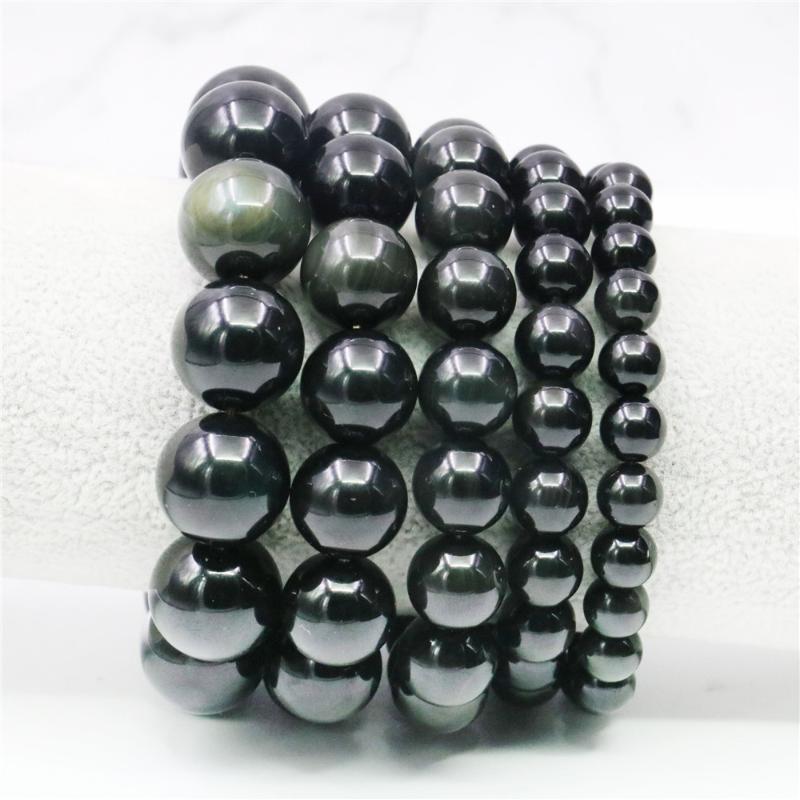 Link, Chain 8 10 12 14 16mm Natural Round Black Obsidian Agates Bracelet Onyx Jaspers Stone Women Men DIY Hand Made Jewelry Making Desige 
Link, Chain 8 10 12 14 16mm Natural Round Black Obsidian Agates Bracelet Onyx Jaspers Stone Women Men DIY Hand Made Jewelry Making Desige