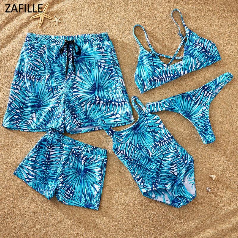 Women's Swimwear ZAFILLE Blue Printed Bathing Suit Family Look Matching Swimsuit Men Boy Shorts Girls Beachwear Female Separate Bikini, As pic
Women's Swimwear ZAFILLE Blue Printed Bathing Suit Family Look Matching Swimsuit Men Boy Shorts Girls Beachwear Female Separate Bikini, As pic