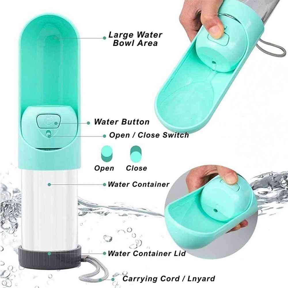 Portable Dog Water Bottle Outdoor Walking Pet Feeder Bowl Travel Puppy Cat Drinking Filter Healthy Water Pet Water Dispenser