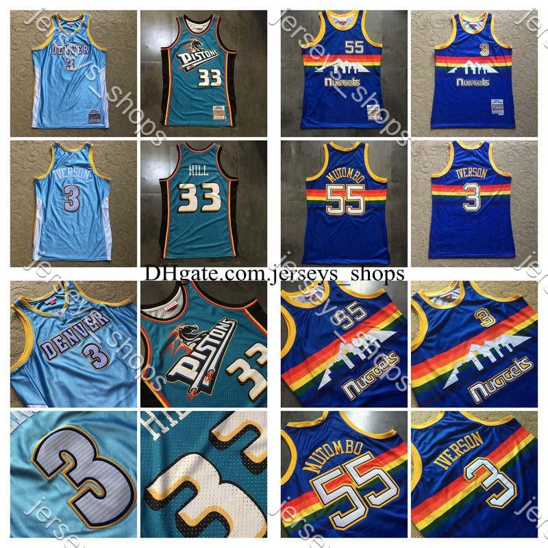 Mens Retro Grant Hill 33 Pistons Nuggets Shirts Mitchell & Ness Allen Iverson Dikembe Mutombo Stitched Classics Jersey, Black;red
Mens Retro Grant Hill 33 Pistons Nuggets Shirts Mitchell & Ness Allen Iverson Dikembe Mutombo Stitched Classics Jersey, Black;red