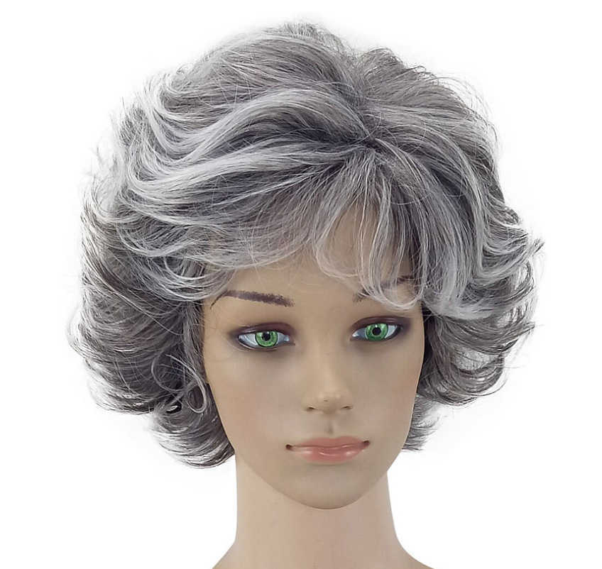 12inch Lace Middle Aged and Elderly Ms Wig Granny White Mixed Color Fashion Headgear Curly Hair Rose Net, As the picture shows
12inch Lace Middle Aged and Elderly Ms Wig Granny White Mixed Color Fashion Headgear Curly Hair Rose Net, As the picture shows