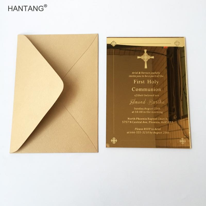 Greeting Cards Customized 5x7inch Golden Mirror Acrylic First Holy Communion/Baptism/Christening Invitation Card 100pcs Per Lot
Greeting Cards Customized 5x7inch Golden Mirror Acrylic First Holy Communion/Baptism/Christening Invitation Card 100pcs Per Lot
