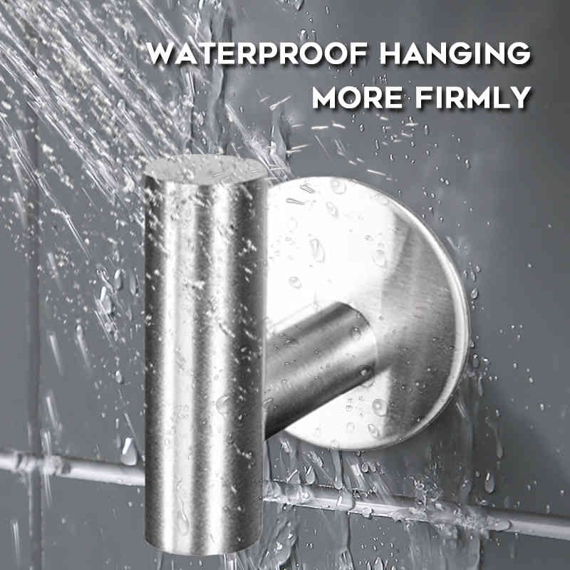Kitchen Hook Self Adhesive Home Wall Door Hook Key Holder Stainless Steel Whaterproof Multi-Purpose Bathroom Storage Hooks