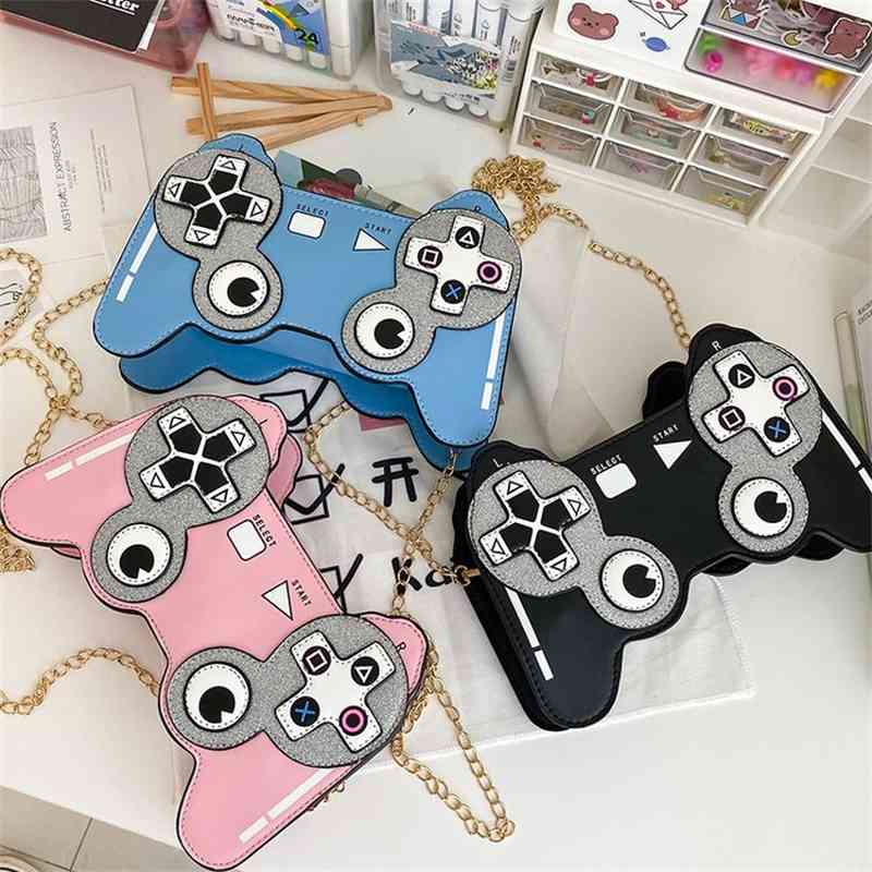Cartoon cute creative new funny personality children's fun game machine women's Messenger Bag Girl Modeling small bag, Black
Cartoon cute creative new funny personality children's fun game machine women's Messenger Bag Girl Modeling small bag, Black
