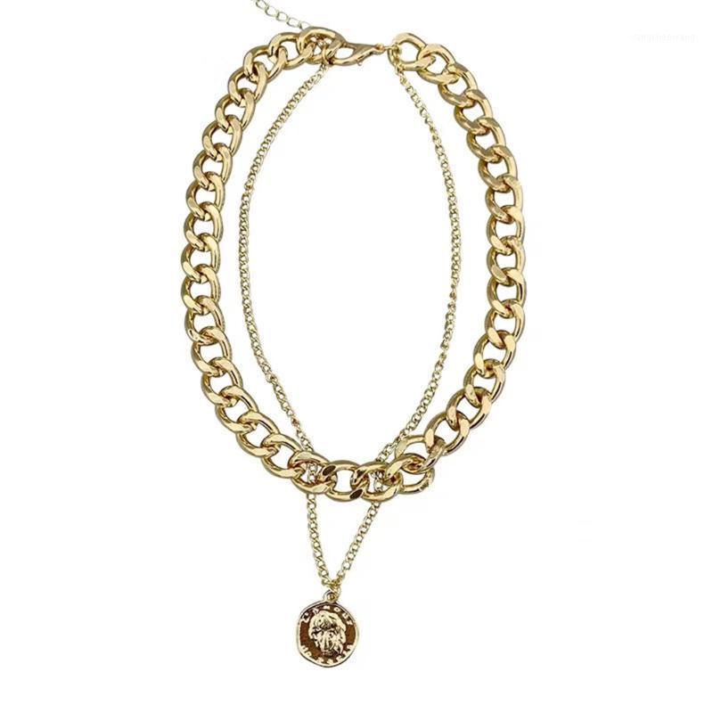 Chains Vintage Multi-layer Coin Chain Choker Necklace For Men Women Fashion Portrait Chunky Necklaces Jewelry Classical
Chains Vintage Multi-layer Coin Chain Choker Necklace For Men Women Fashion Portrait Chunky Necklaces Jewelry Classical