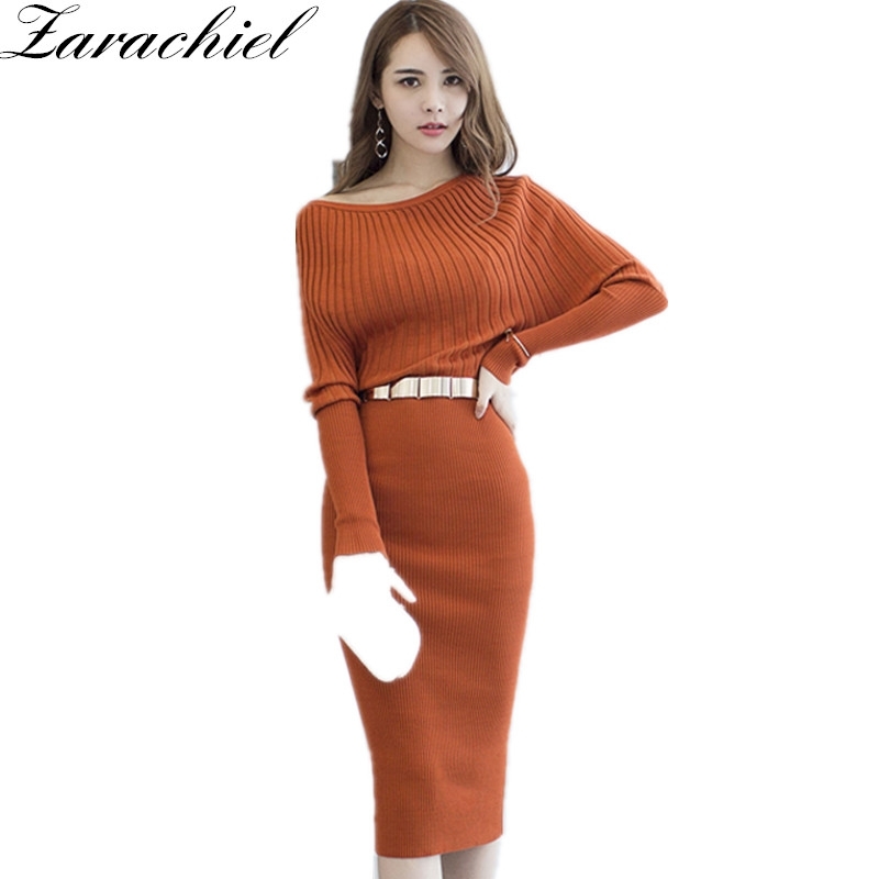 Sexy Off Shoulder Bat Sleeve Knitted Women Winter Sashes Solid Sweater Pencil Vestidos Office Lady Slim Warm Long Dress 210416, Orange
Sexy Off Shoulder Bat Sleeve Knitted Women Winter Sashes Solid Sweater Pencil Vestidos Office Lady Slim Warm Long Dress 210416, Orange
