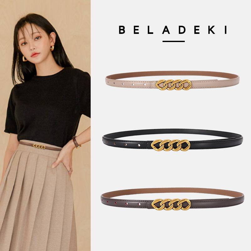 Belts Thin Belt For Women With Skirt Jeans Cowskin Genuine Leather Decorative Dress Coat Small Simple Student Narrow Waistband, Black;brown
Belts Thin Belt For Women With Skirt Jeans Cowskin Genuine Leather Decorative Dress Coat Small Simple Student Narrow Waistband, Black;brown