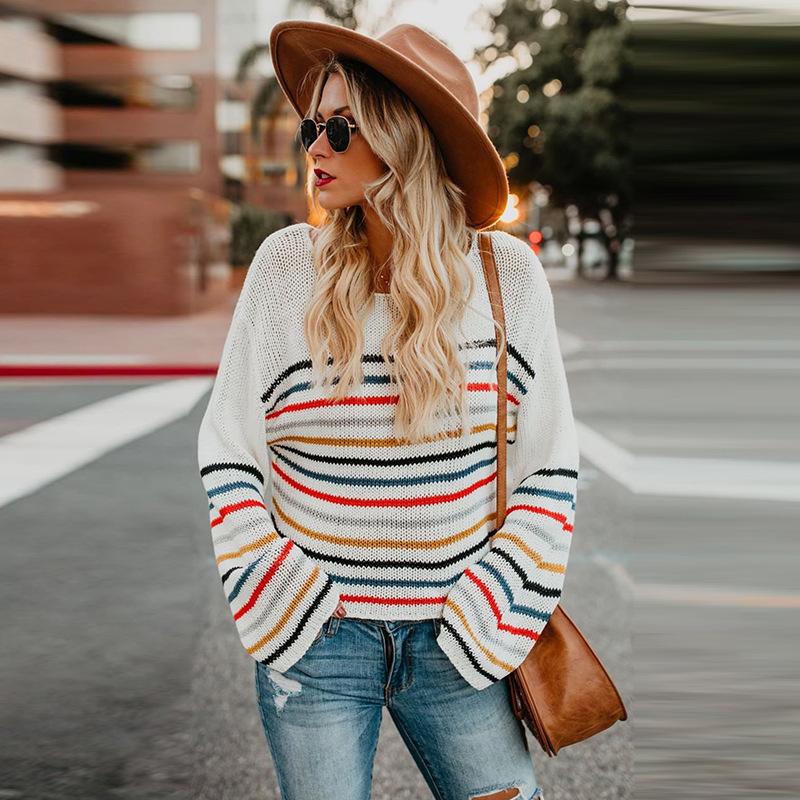 Women' Sweaters 2021 Autumn Winter Striped Sweater For Women Lantern Sleeve Fashion Tops Streetwear Casual Knitted Pullover, Black
Women' Sweaters 2021 Autumn Winter Striped Sweater For Women Lantern Sleeve Fashion Tops Streetwear Casual Knitted Pullover, Black
