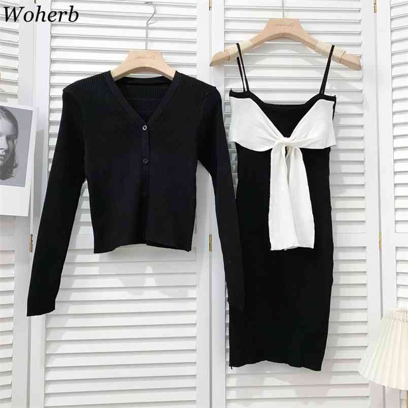 Women Knitted Suit 2 Piece Set V Neck Long Sleeve Cardigan Tops Chic Bow Slim Sling Dress Two Femme Roupas 210519, Purple
Women Knitted Suit 2 Piece Set V Neck Long Sleeve Cardigan Tops Chic Bow Slim Sling Dress Two Femme Roupas 210519, Purple