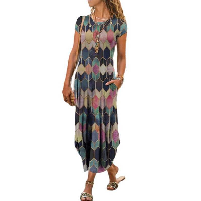 Floral Print Dress Women Casual Short Sleeve Summer Bohemian Long Dresses Lady Loose O-Neck Slim Sundress Vestidos Plus Size 3XL 210526, Red
Floral Print Dress Women Casual Short Sleeve Summer Bohemian Long Dresses Lady Loose O-Neck Slim Sundress Vestidos Plus Size 3XL 210526, Red