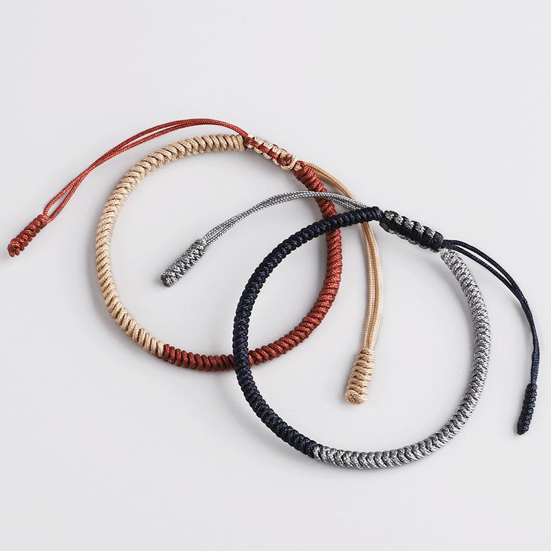 Link, Chain Meetvii Handmade Knot Lucky Rope Bracelet For Men Women Tibetan Double Color Knots Woven Bracelets Jewelry