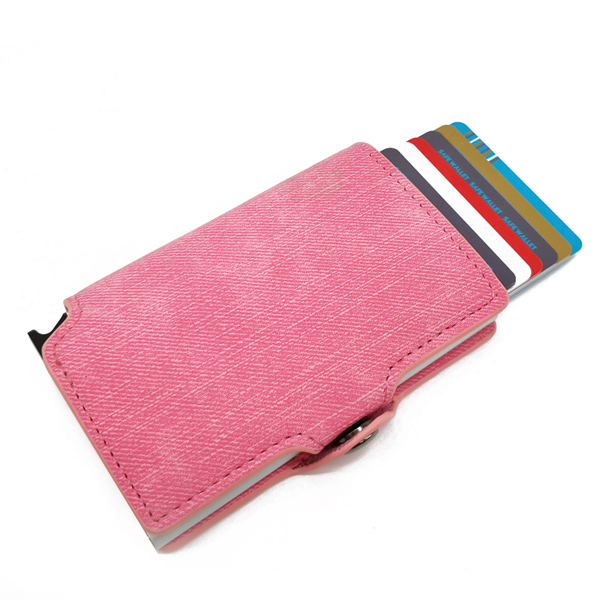 Men Rfid Blocking Carbon Fibe Slim Automatic Pasjes Houder Wallets