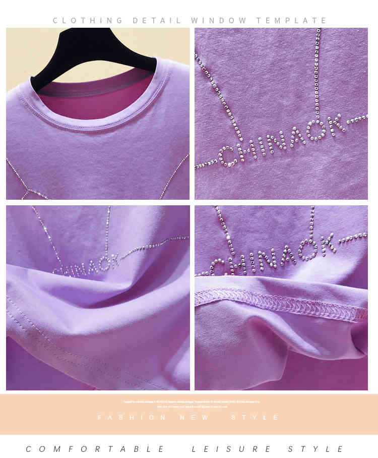 Short Style Bling Women Tee Summer Women's Sleeves O Neck Cotton T-Shirt Tees Girls Pullover Casual Tops A3295 210428