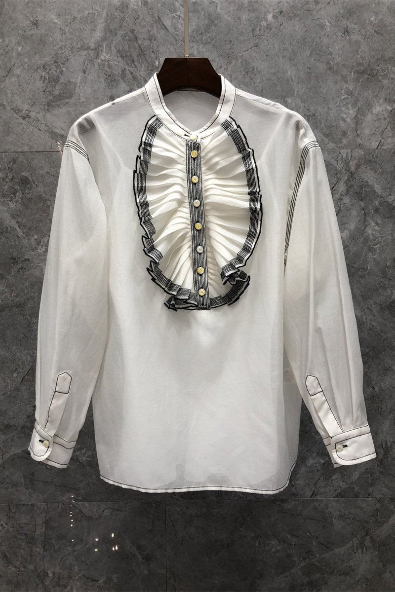 Pleated Stitching French Minority Silk Shirt Womens Autumn European Goods New All-Matching Shirt 9DD, White with suspenders
Pleated Stitching French Minority Silk Shirt Womens Autumn European Goods New All-Matching Shirt 9DD, White with suspenders