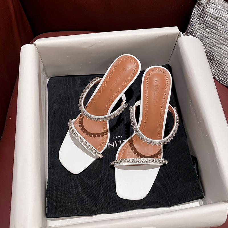 Design Shoes Woman Crystal Slippers Square Toe Sandals Thin High Heels Sling Back Zapatos De Mujer Elegant Pumps Dress, As pic
Design Shoes Woman Crystal Slippers Square Toe Sandals Thin High Heels Sling Back Zapatos De Mujer Elegant Pumps Dress, As pic