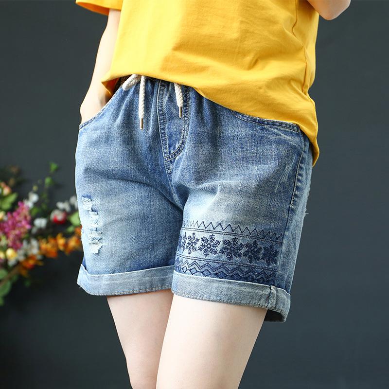 Women's Jeans Snowflake Embroidery Holes Cotton Denim Shorts Women Summer 2021 Casual Loose Plus Size -3XL Vaqueros Mujer, As pic
Women's Jeans Snowflake Embroidery Holes Cotton Denim Shorts Women Summer 2021 Casual Loose Plus Size -3XL Vaqueros Mujer, As pic