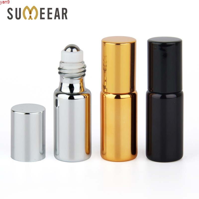 100 pieces/Lot 5ml Essential Oil Bottles Mini Empty Roller Gold Silver Black UV Glass Refillable Perfume Bottlehigh qty
100 pieces/Lot 5ml Essential Oil Bottles Mini Empty Roller Gold Silver Black UV Glass Refillable Perfume Bottlehigh qty