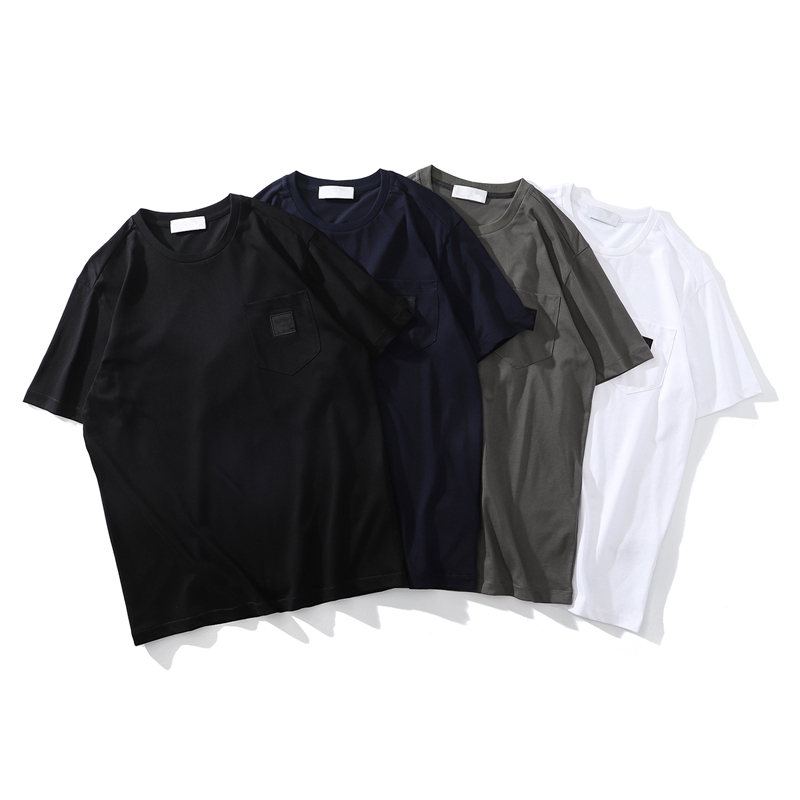 summer simple badge t-shirt design high quality cotton short sleeve fashion loose casual solid color top Famous brand in Europe and America