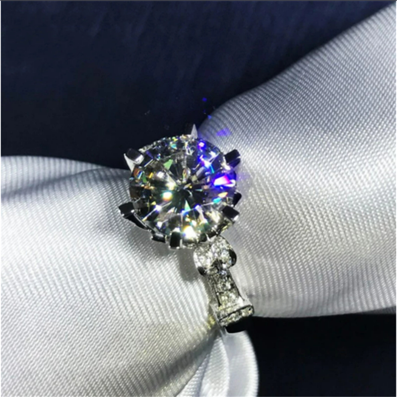Queen Crown 3ct Lab Diamond Ring 925 sterling silver Engagement Wedding band Rings for Women Party Jewelry Mother's day Gift
