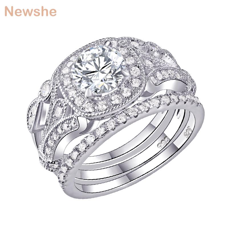 Cluster Rings She 3 Pcs Wedding Ring Sets Classic Jewelry 925 Sterling Silver 1Ct Round CZ Engagement For Women Size 5-12, Golden;silver
Cluster Rings She 3 Pcs Wedding Ring Sets Classic Jewelry 925 Sterling Silver 1Ct Round CZ Engagement For Women Size 5-12, Golden;silver