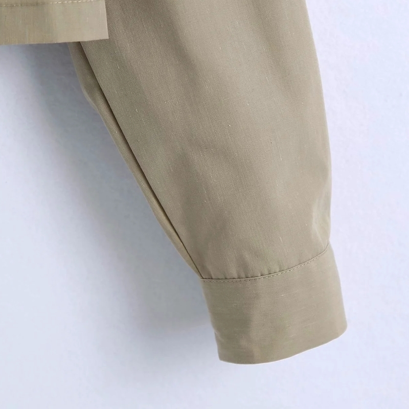 Fashion Women Long Sleeve Khaki Short Shirt Female Turndown Collar Blouse Casual Lady Loose Tops Blusas S8811 210430