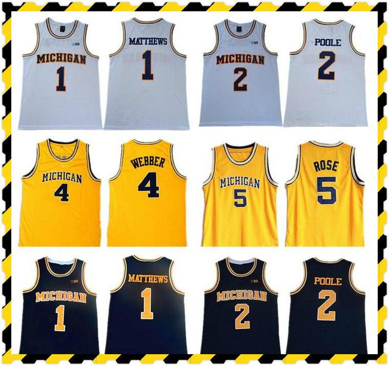 NCAA Michigan Wolverines 5 Jalen Rose Jersey Chris Webber 4 Juwan Howard 25 1 Charles Matthews 2 Jorda Poole College Basketball Yellow Men, Black;red
NCAA Michigan Wolverines 5 Jalen Rose Jersey Chris Webber 4 Juwan Howard 25 1 Charles Matthews 2 Jorda Poole College Basketball Yellow Men, Black;red