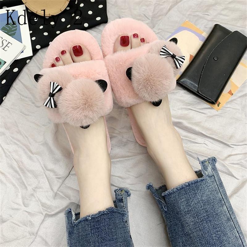 Slippers Women Plush Home With Faux Fur Warm Shoes Woman Slip On Flats Cute Cartoon Female Slides Plus Size 41, Black
Slippers Women Plush Home With Faux Fur Warm Shoes Woman Slip On Flats Cute Cartoon Female Slides Plus Size 41, Black